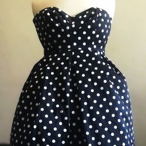 Retro ModCloth black and white polka dot dress